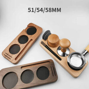 58mm Coffee Tamper Holder Cà phê Xử lý bột vải Đế gỗ